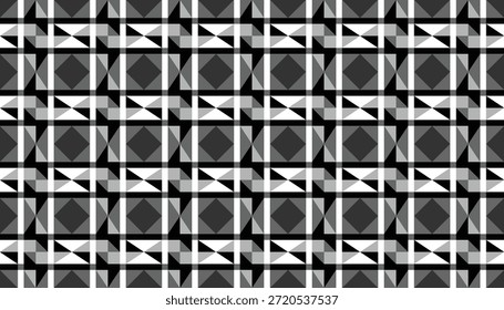 Abstrato preto e branco geométrico fundo sem costura. Padrão angular repetido em estilo monocromático