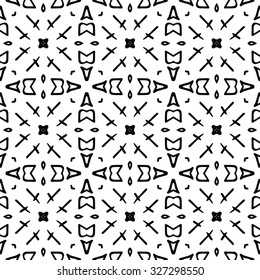 Abstract black and white geometric seamless pattern. 