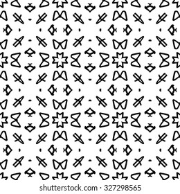 Abstract black and white geometric seamless pattern. 