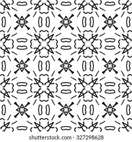 Abstract black and white geometric seamless pattern. 