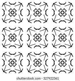 Abstract black and white geometric seamless pattern. 