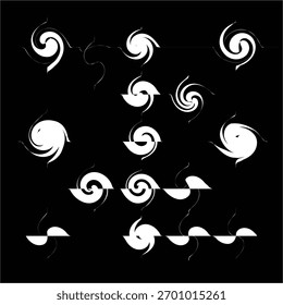 Forma geométrica abstracta en blanco y negro que se superpone a la capa sobre fondo limpio 