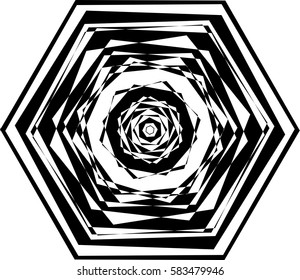 Abstract black and white geometric shape. Element for design. Vector illustration.