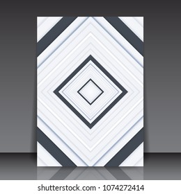 Abstract Black and White Geometric Square Editable Flyer Template Vector Background