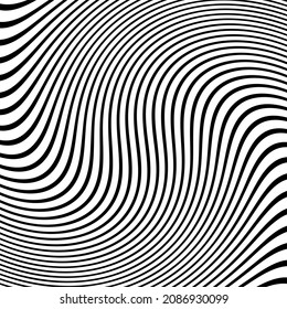 Abstract Black and White Geometric Stripes.hypnosis spiral.Seamless Black and white stripes background.seamless wave line patterns.Abstract Black and White Geometric Pattern with Waves.