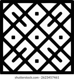 Abstract Black and White Geometric Tile Pattern