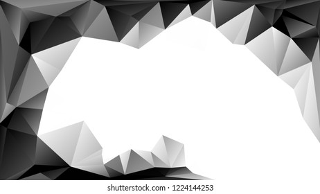 Abstract Black and White Geometrical Triangle Vector Background.