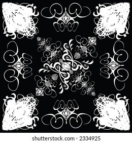 A abstract black and white gothic style tile