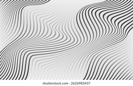 abstract black white gradient diagonal line wave pattern.