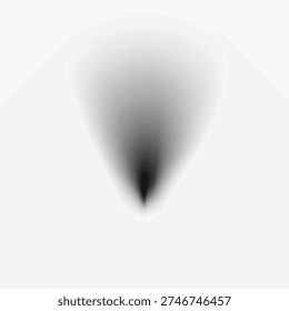 Abstract black and white gradient forming a soft, blurry cone shape on a light background, creating a minimalist and modern design. Vector.