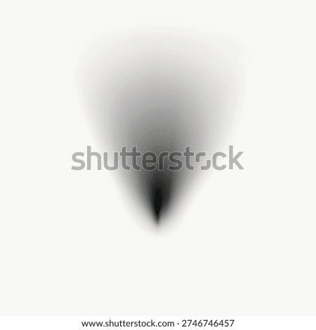 Abstract black and white gradient forming a soft, blurry cone shape on a light background, creating a minimalist and modern design. Vector.
