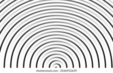 abstract black white gradient half circle line pattern art suitable for background.