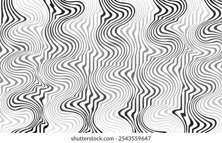 abstract black white gradient line twirl pattern.