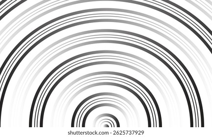 Gradiente blanco negro abstracto patrón circular de línea opuesta.