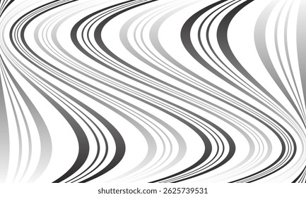 Gradiente blanco negro abstracto línea opuesta patrón de onda arte.