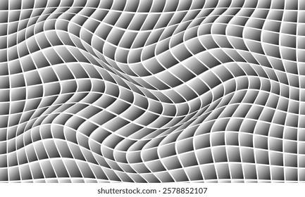 abstract black white gradient rectangle shape grid wave pattern perfect for background.