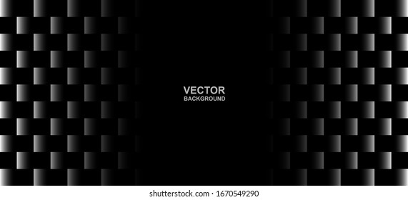Abstract. black ,white gradient shape on black background. modern futuristic background. Vector.