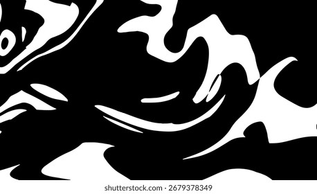 Abstract Black and White Gradient Shapes Background, Minimal Modern Vector Design with Flowing Geometric Forms for Posters, Covers, Corporate Templates, and Digital Projects