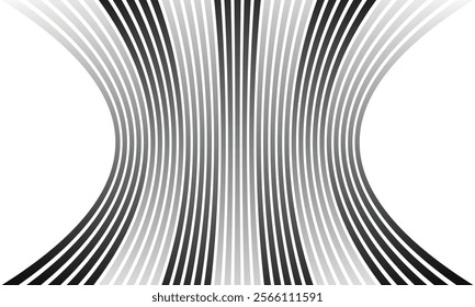 abstract black white gradient squeeze line pattern art suitable for background.
