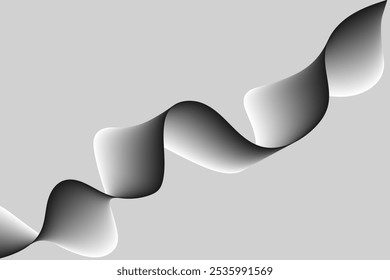 Onda de gradiente blanco y negro Abstractas con Formas suaves y fluidas sobre un fondo claro, ideal para decoración moderna, arte minimalista y proyectos de diseño digital