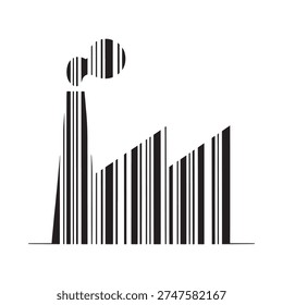 Abstract black and white graphic depicting a stylized bull silhouette