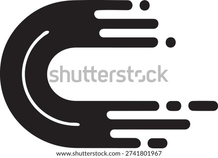 Abstract black and white graphic design with dynamic motion lines