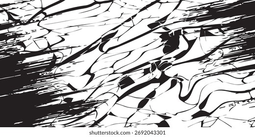 Abstractas gráfico en blanco y negro con líneas dinámicas y dentadas
