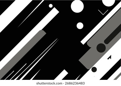 Abstract Black White and Gray Geometric Background