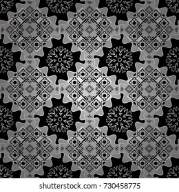 Abstract black, white and gray image with a squares. Vector illustration. Digital art abstract seamless pattern.