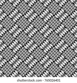 Abstract black, white and gray image with a squares. Vector illustration. Digital art abstract seamless pattern.