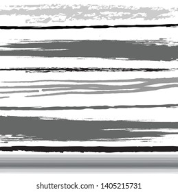 Abstract black and white, gray paint brush and strokes, scribble horizontal lines pattern background