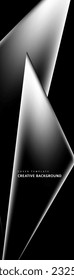 Abstract black, white and gray triangle overlaying layer background. Modern style. You can use for advertising, poster, template, business presentation. Vector illustration