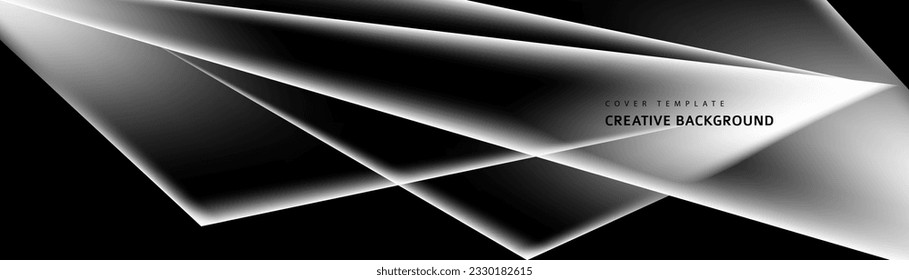 Resumen del fondo de la capa sobre el triángulo negro, blanco y gris. Estilo moderno. Puede usar para publicidad, afiche, plantilla, presentación de negocios. Ilustración del vector
