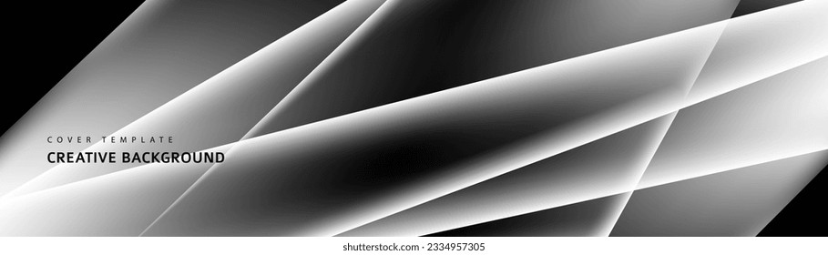Abstract black, white and gray triangle overlaying layer background. Modern style. You can use for advertising, poster, template, business presentation. Vector illustration