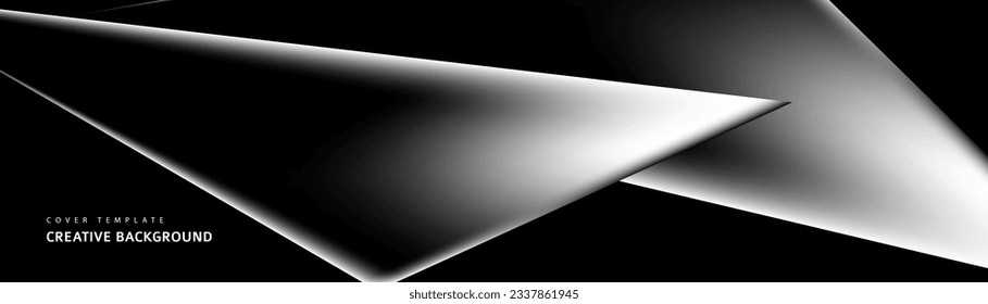 Abstract black, white and gray triangle overlaying layer background. Modern style. You can use for advertising, poster, template, business presentation. Vector illustration