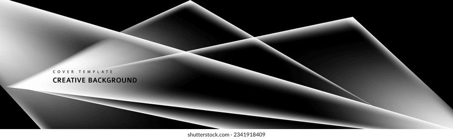 Abstract black, white and gray triangle overlaying layer background. Modern style. You can use for advertising, poster, template, business presentation. Vector illustration