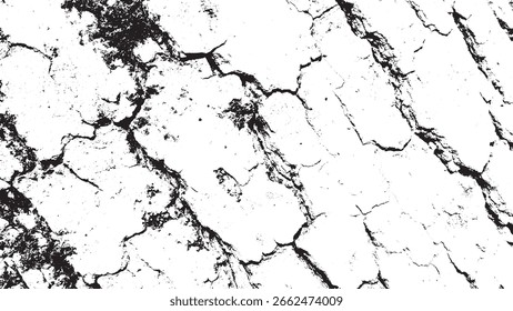 Fondo Abstractas de superposición de textura agrietada Grunge blanco y negro