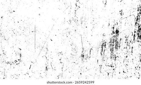 Textura de sobreposição de grunge preto e branco, fundo de vetor de superfície áspera angustiada