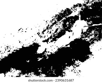 An abstract black and white grunge texture creates a distressed background effect.