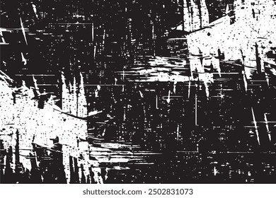 Abstract Black and White Grunge Texture with Streaks, Scratches, and Wear Marks