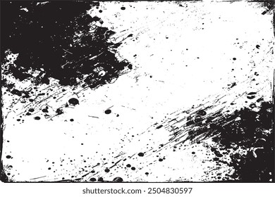 Abstract Black and White Grunge Texture with Streaks, Scratches, and Wear Marks