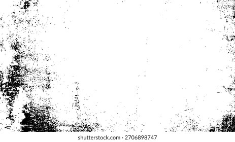 Abstractas fondo de superposición de textura grunge en blanco y negro con Vector de efecto de superficie desgastado, envejecido y áspero