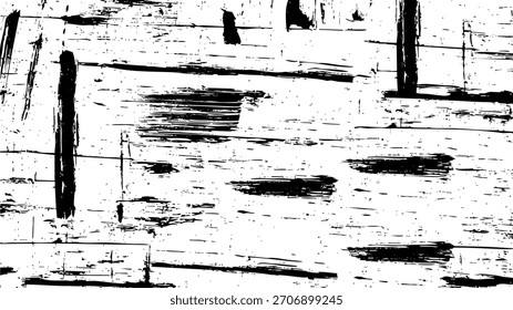Abstractas fondo de textura grunge en blanco y negro con patrón de trazo de pincel áspero y Vector de efecto angustiado