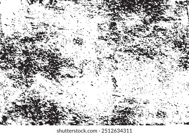 Abstract Black and White Grunge Vector Background with Cracks, Scuffs, and Stains