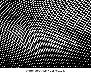 Abstract black and white halftone background. Chaotic texture of dots