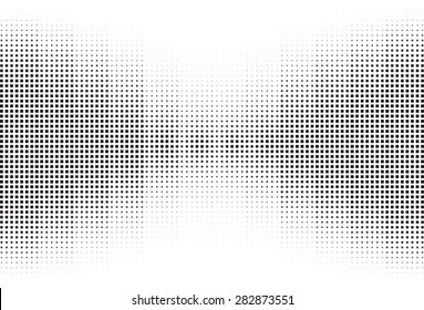 An abstract black and white halftone background.