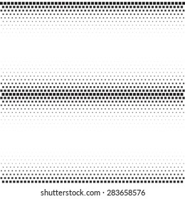 An abstract black and white halftone background. 