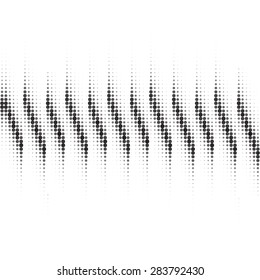 An abstract black and white halftone background.