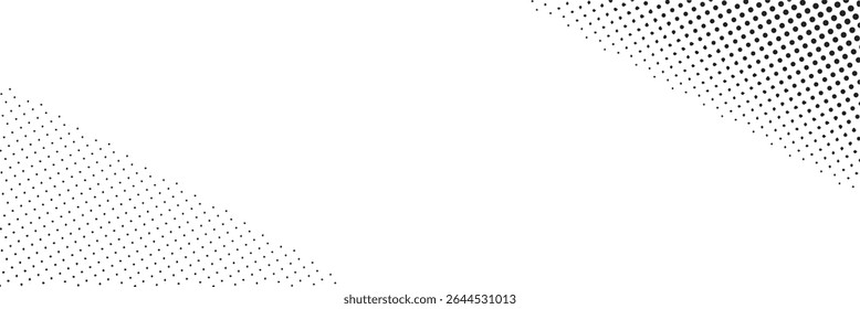 Abstract black and white halftone corner design