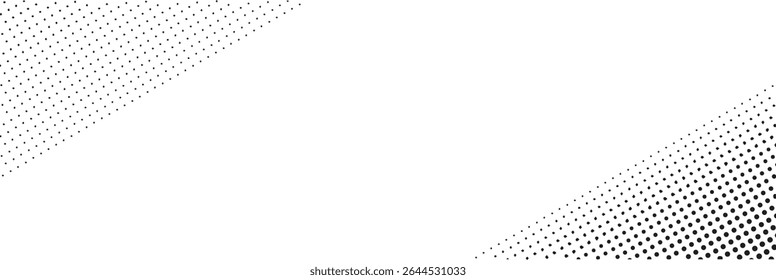 Abstract black and white halftone corner design